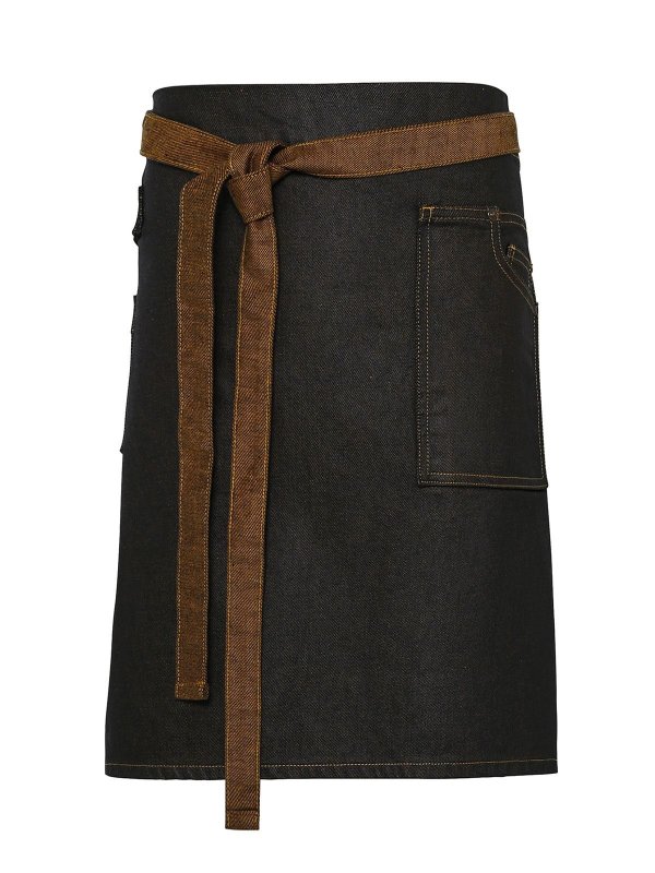 black/ tan denim